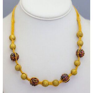 18 inch, Vintage Gold and Rainbow Ball Necklace - CL1